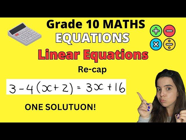 Grade 10 Equations: Linear Equations