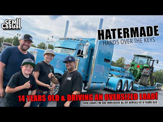 14 year old drives an oversized load, Hatermade hands over the keys!