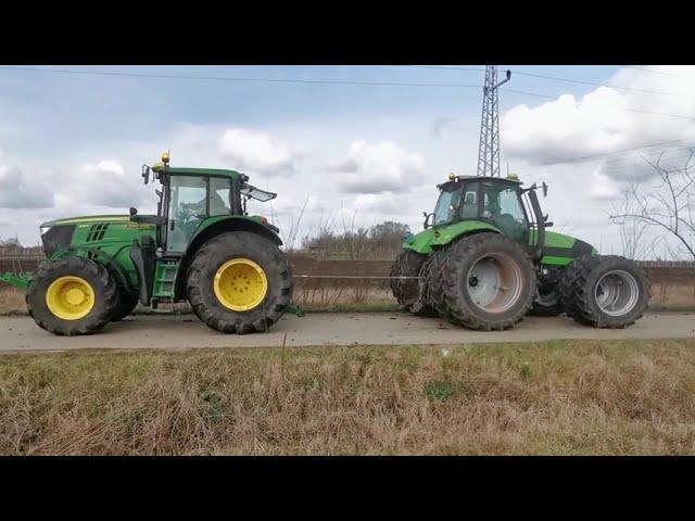 John Deere 6195M VS Deutz Fahr 180.7 profiline ASPHALT