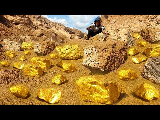 Collection Video Wow wow wow! many gold found under the rocks by gold miner in river when dry water