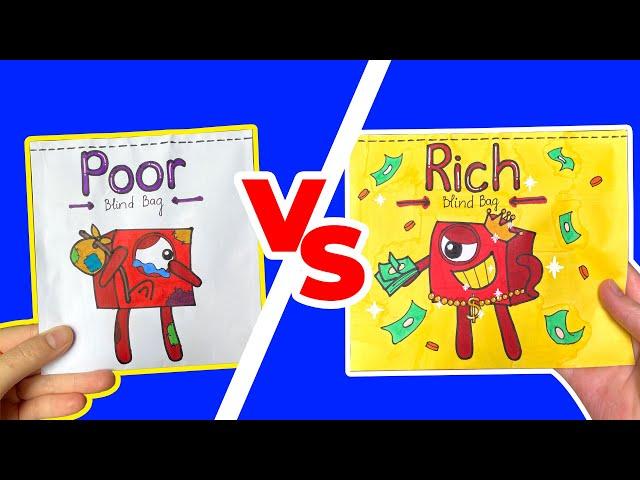 Rich VS Poor | How to Draw Numberblocks 1 on Paper