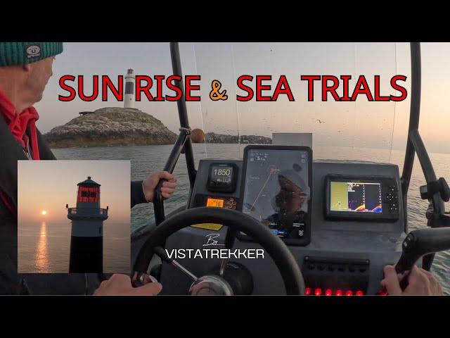 RIB Adventures EP12 4K Sunrise & Sea trials, docking at the Rockabill lighthouse, Nividic 550