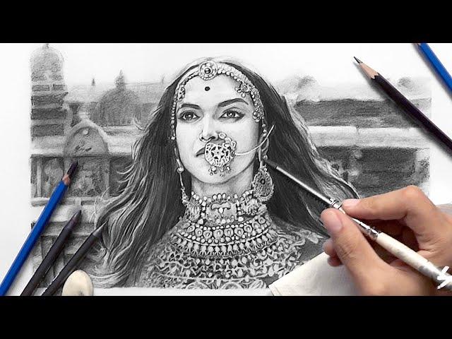 Drawing PADMAVATI (Realistic Portrait of Deepika Padukone)