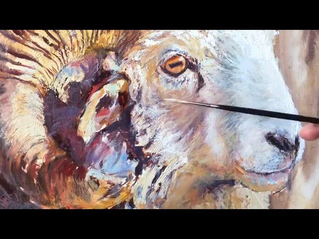 Painting a Navajo Churro Ram