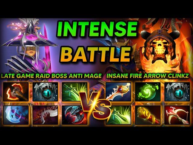 TRULY INTENSE CARRY BATTLE | LATE GAME RAT & KILL ANTI MAGE VS. INSANE FIRE ARROW CLINKZ DOTA 2