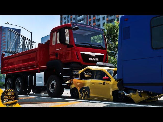 Реконструкция Аварии Такси и Самосвала в Москве - BeamNG Drive