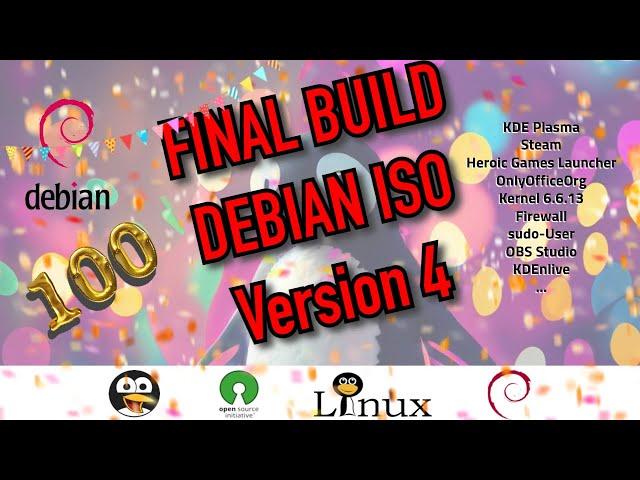 Custom Debian FINALVERSION im Rahmen meines 100. Videos weitere Anpassungen durchgeführt  [GERMAN]