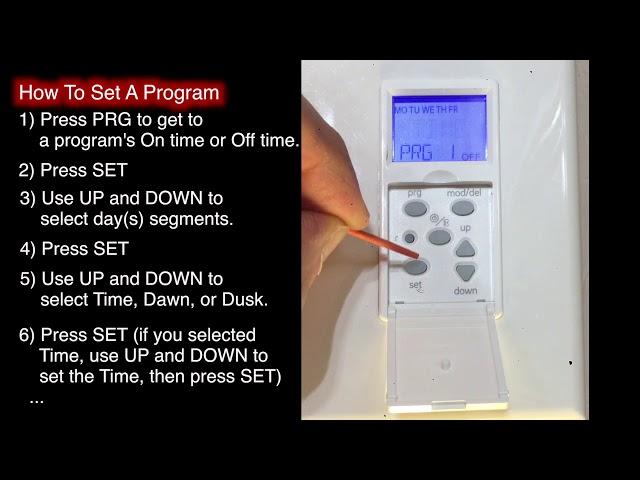 How to Program A Defiant Indoor In wall Digital Timer model 32648 - Instructions