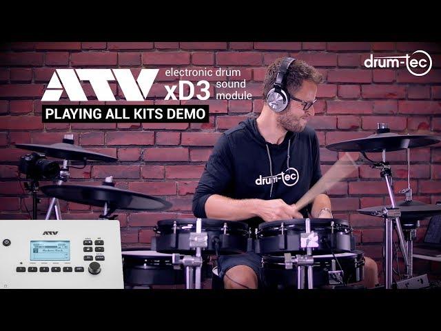 ATV xD3 electronic drum sound module playing all kits demo with EXS-5 kit