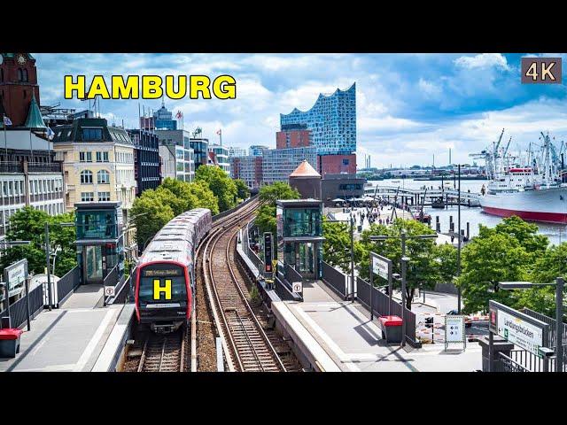 Hamburg, Germany   - A Scenic Summer City Walk in 4K