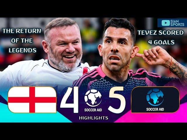 TEVEZ SCORES 4 GOALS AND ROONEY PUTS ON A SHOW IN THE LEGENDS REUNION AT SOCCER AID 2025