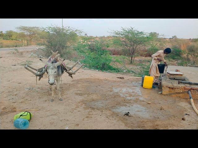 Community Spirit: Hard Area Villager Filling Water from Tank