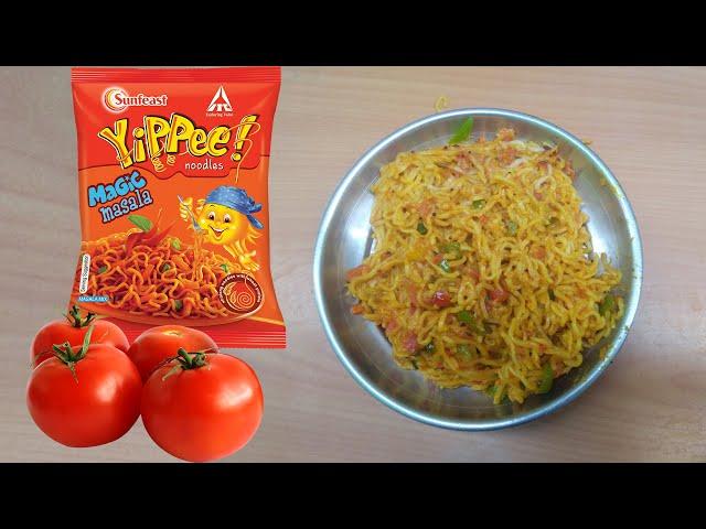 How To Make Yippee Masala Noodles Tomato Recipe Home Cooking | Maggi Noodles | Telugu Mantra