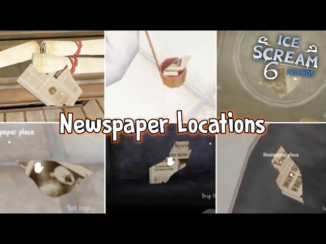 All Locations Of Newspaper Pieces | Ice Scream 6 UPDATE V1.2