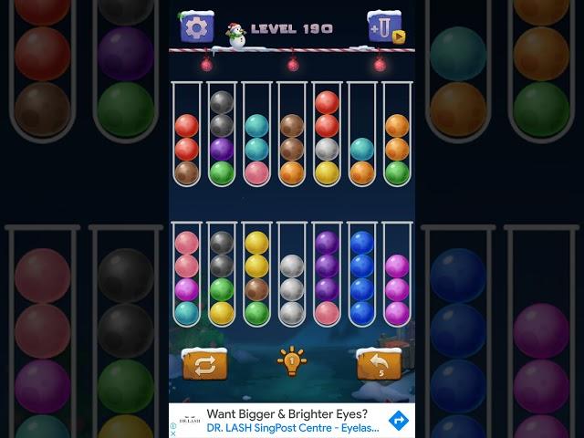 Color Ball Sort Puzzle Level 190 Solution
