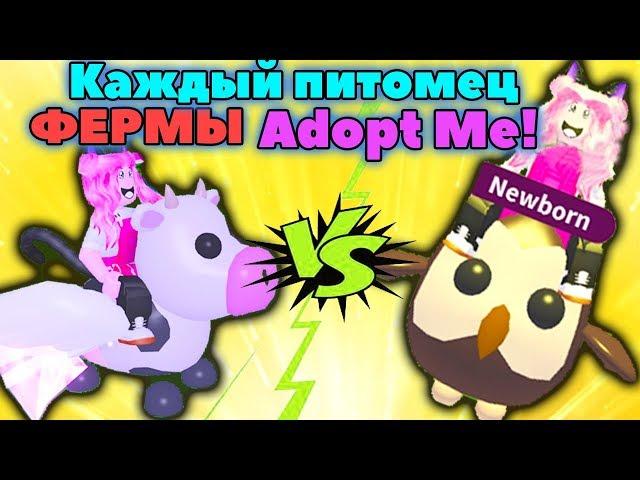 Сова VS корова - ADOPT ME roblox! | каждый питомец из фермы  | Новые питомцы в АДОПТ МИ РОБЛОКС