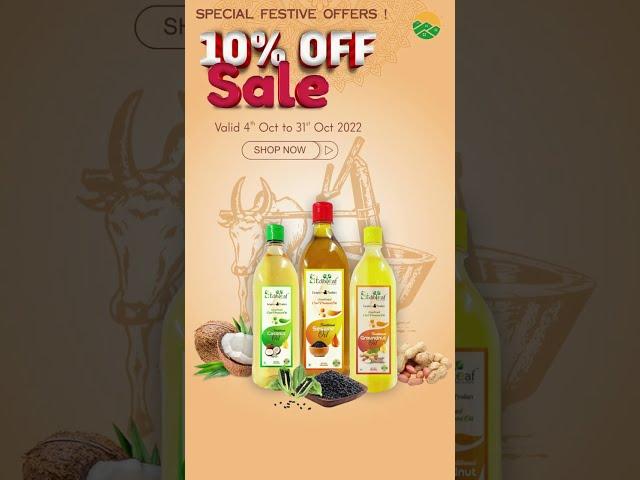 10% Festive offer for Marachekku oil at www.orgkanic.com | #marachekkuoil  #coldpressedoil