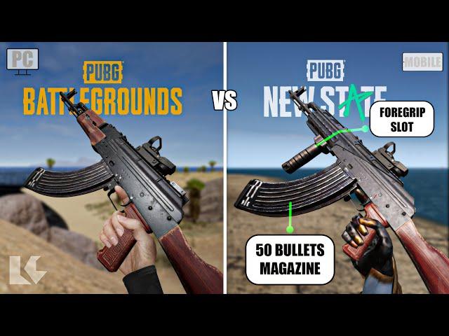 PUBG PC VS PUBG NEW STATE Weapon Customizations (Full In-Depth Comparison)