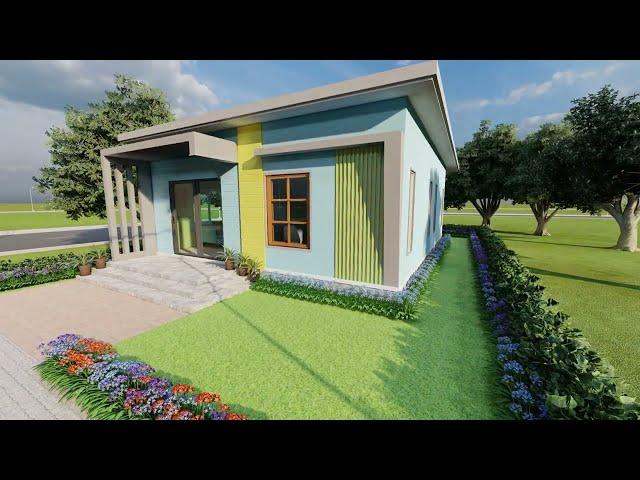 7x12 meters | Small House with 2 Bedrooms | Single Storey | Modern House Design |