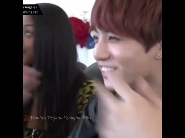 Suga, Jungkook and Taehyung are shy in front of a girl (noona)