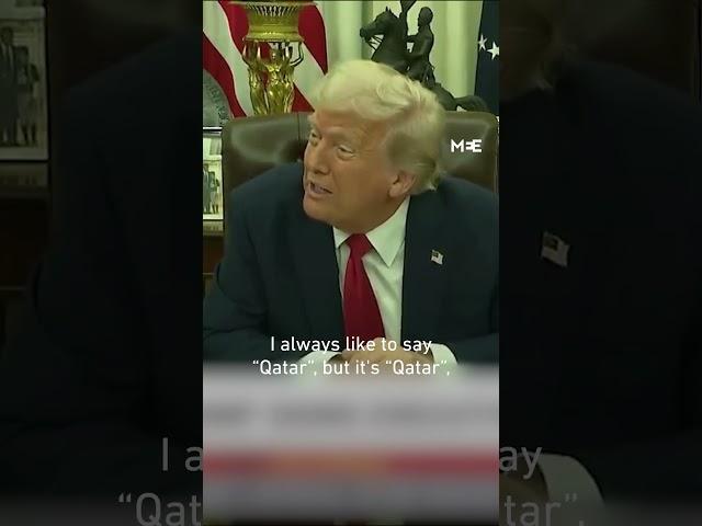 Trump corrects his pronunciation of 'Qatar' while announcing foreign state visits