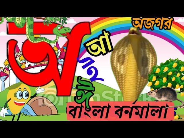 অ অজগর আসছে তেড়ে আ আম টি আমি খাব পেড়ে। বাংলা স্বরবর্ন। bangla bornomala