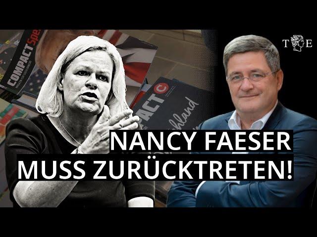 "Faeser ist nicht tragbar!" Roland Tichy zu Faesers Compact-Debakel