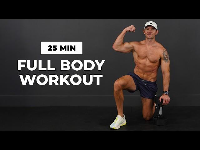 25 Minute Full Body Dumbbell Workout (NO REPEAT!)