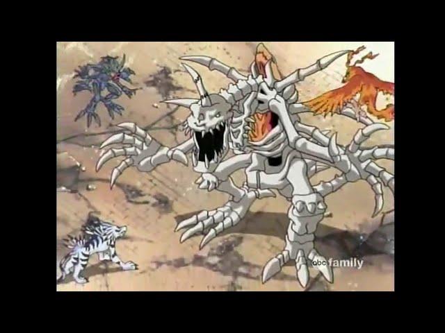 Digimon Skullgreymon evil transformation and full fight