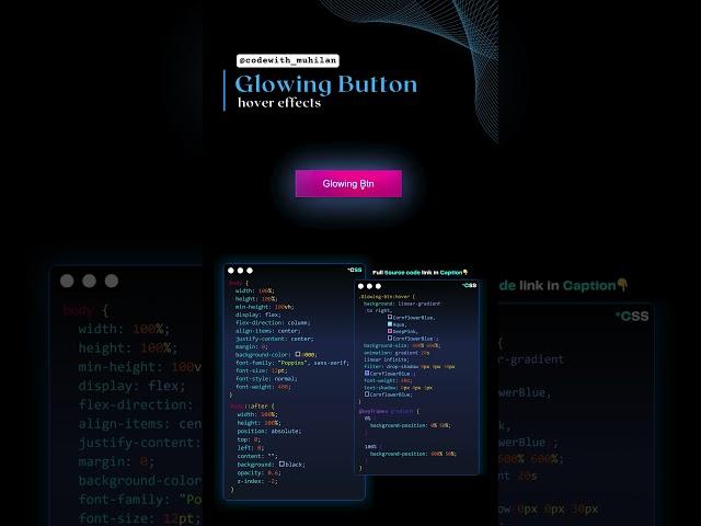 Glowing Button #codewith_muhilan #css #coding