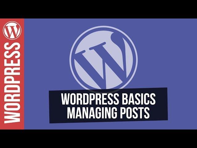 Wordpress for Beginners - Working with Posts