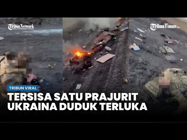 Kendaraannya Hancur, Dua Tentara Ukraina Tergeletak, Satu Masih Duduk dan Berdarah