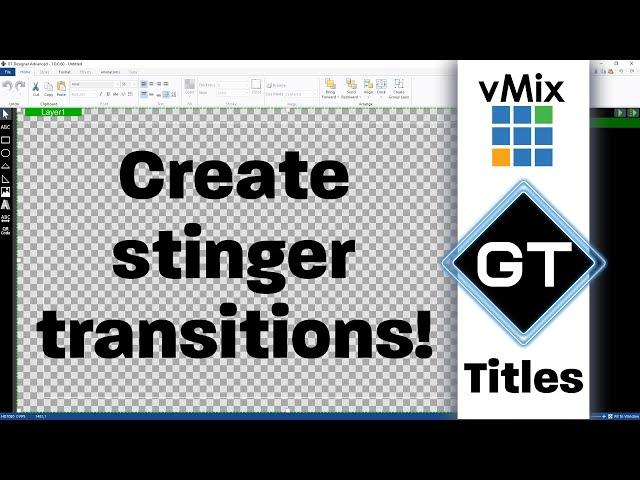 Create your own stinger transitions! vMix GT Title Designer.