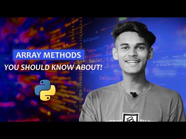 Python Array Methods | Important Array Methods in Python | Array Methods in Python