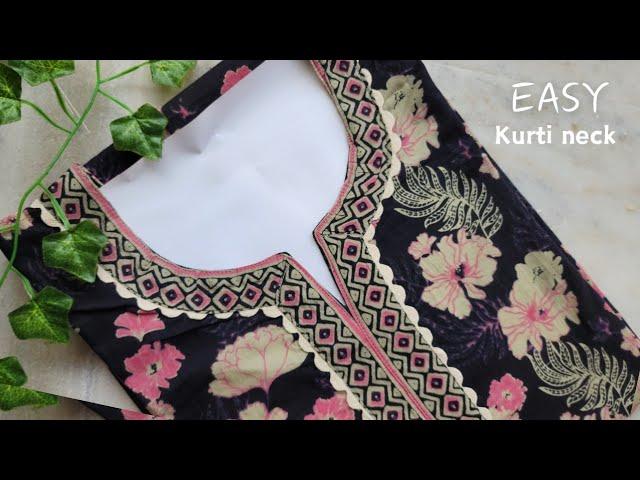 Ready made kurti जैसा sober Front Neck Design/ Neck Design cutting and stitching