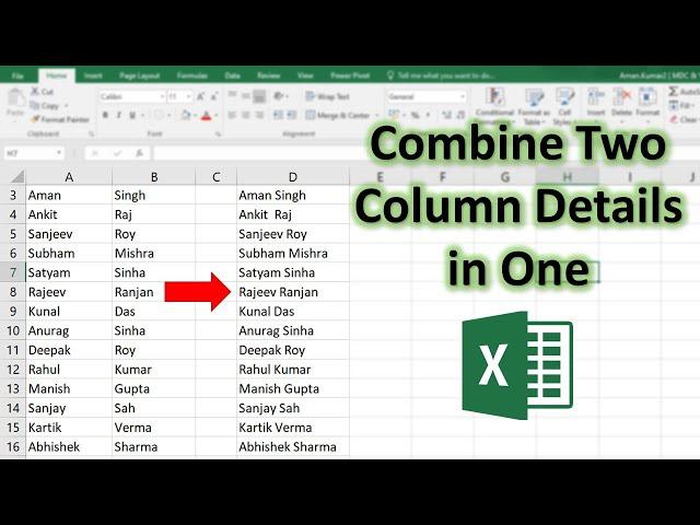 How to Combine Two Column in Excel | Merge Column in Excel