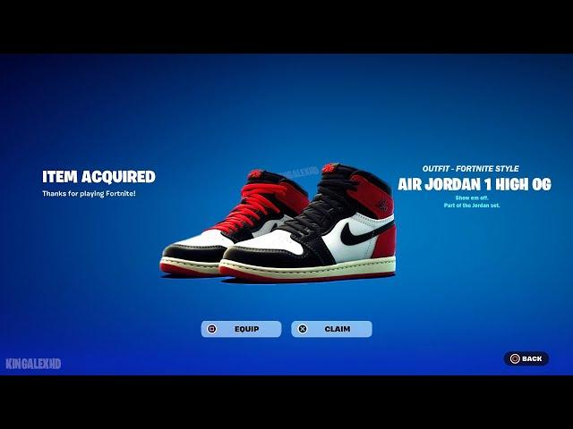 How To Get the Air Jordan 1 High OG Kicks NOW FREE In Fortnite (Unlocked Black Toe Reimagined Style)