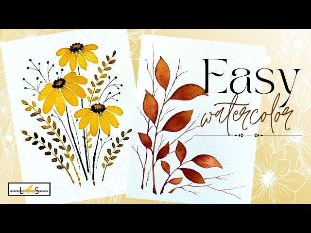 Beginner-Friendly: Quick, Uncomplicated Autumn Watercolor Card Tutorial! Fall Painting Step-by-Step