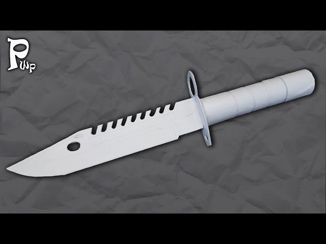 How to make a ️ M9 Bayonet paper bayonet. Paper weapon. DIY paper Knife CS:GO STANDOFF 2