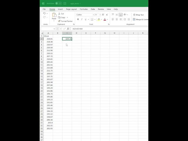 Excel - How to Sum all a column