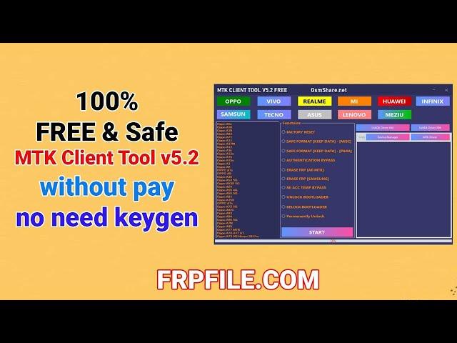 FREE & Safe, MTK Client Tool v5.2 without pay, no need keygen