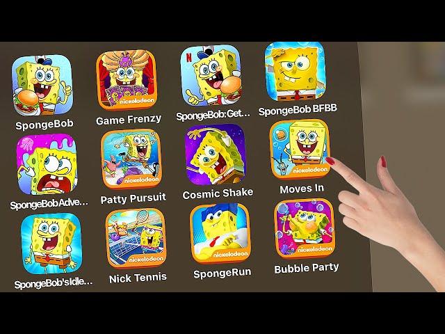 Spongebob Krusty Cook-Off,Game Frenzy,Battle for Bikini Bottom,Adventures in a Jam,Patty Pursuit