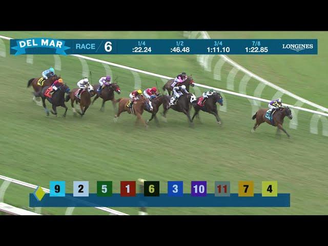 Exultation wins race 6 at Del Mar 8/13/23.