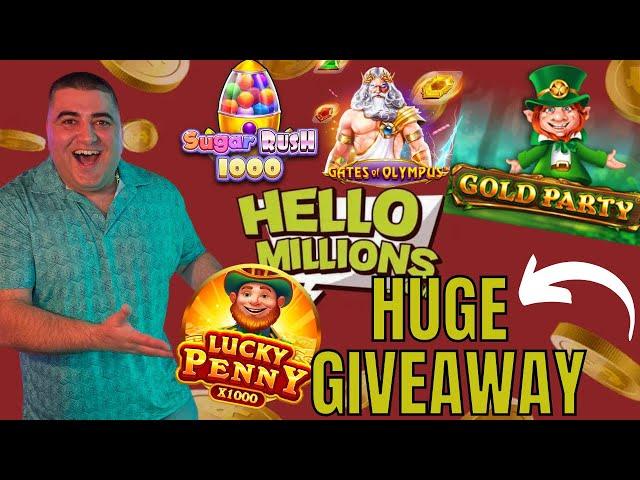 EPIC LIVE Slot Play & 4 Times GIVEAWAY At HelloMillions