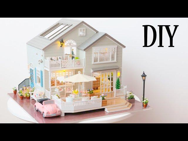 DIY Miniature Dollhouse Kit || New Zealand Queenstown - With Pink Car - Relaxing Satisfying Video