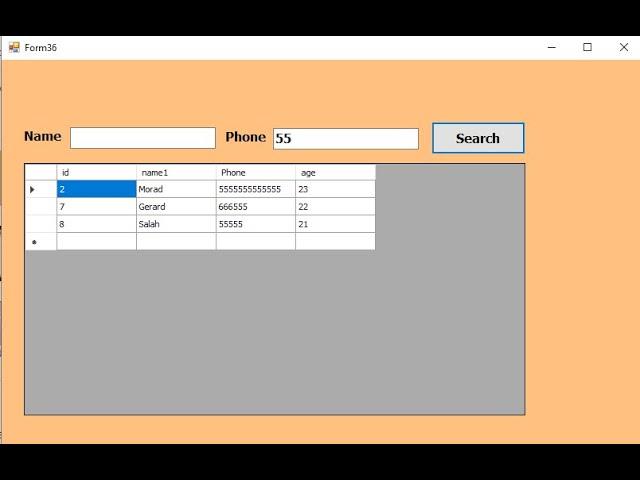 Programming VB. net: search data in sql server database using stored procedure in datagridview