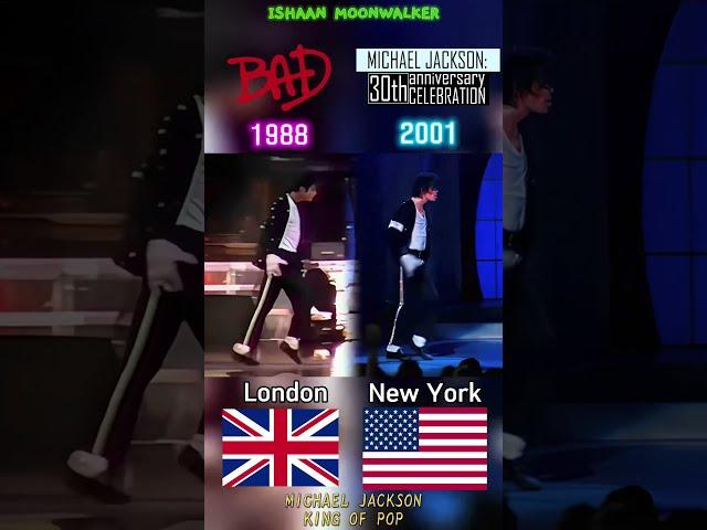 Michael Jackson - Moonwalk Wembley 1988 vs New York 2001 #shorts #michaeljackson #dance #billiejean