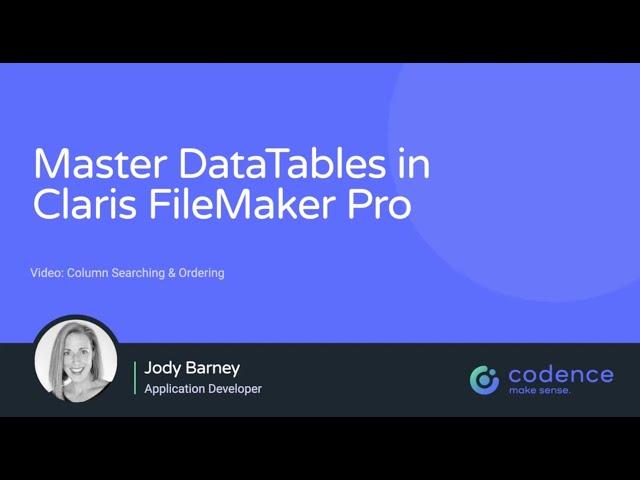Mastering DataTables in Claris FileMaker Pro 3.4 - Column Searching & Ordering