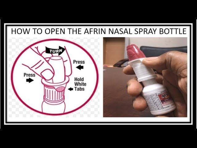 How to open new Afrin Nasal Spray Bottle For Congestion Cold and Allergies Relief