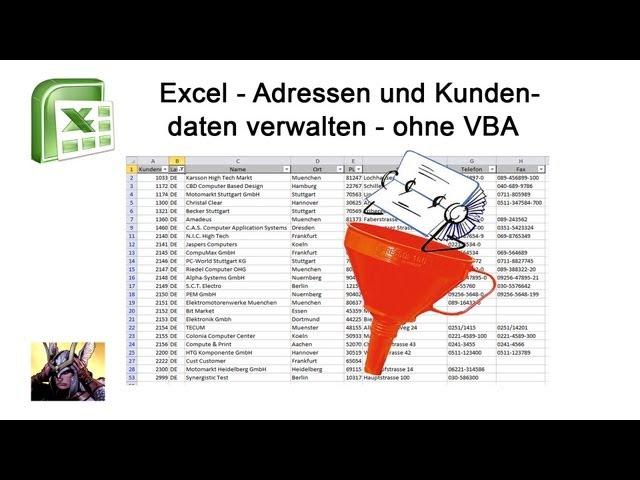 Excel - Setzen von Filter - Adressen und Kundendaten verwalten - auch ohne VBA